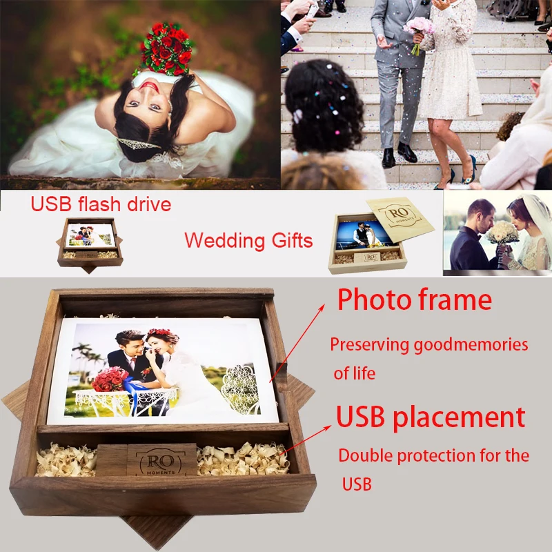 JASTER деревянный фотоальбом Большой овальный usb + коробка флэш накопитель U диск