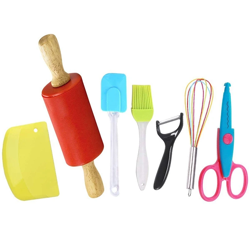 

31Pcs Kids Pretend Chef Simulation Kitchen Cooking and Baking Kits Dress Up Role Play Toys Set for Little Girls Gift