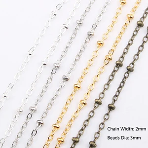 2 метра медный бисерный спутниковый кабель звенья цепи клип бусы цепи для DIY браслет ожерелья для браслета ювелирных изделий оптовая продажа