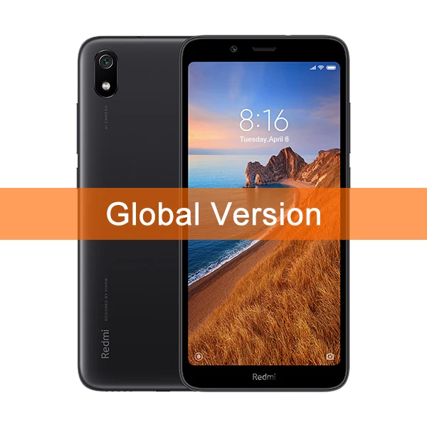 Black Xiaomi Redmi 7A, глобальная версия, 2 Гб ОЗУ, 32 Гб ПЗУ, Восьмиядерный мобильный телефон Snapdragon 439, полный экран 5,49 дюйма, камера 12 МП, 4000 мАч - Цвет: Black