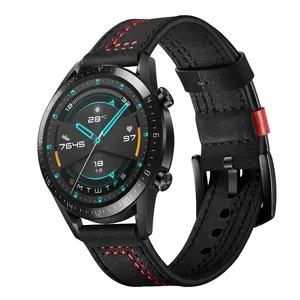 Кожаный ремешок для часов Huawei GT 2 для Samsung Gear S3 Frontier band 22 мм ремешок для часов GT2 3 22 46 мм браслет Galaxy watch 46 мм ремешок