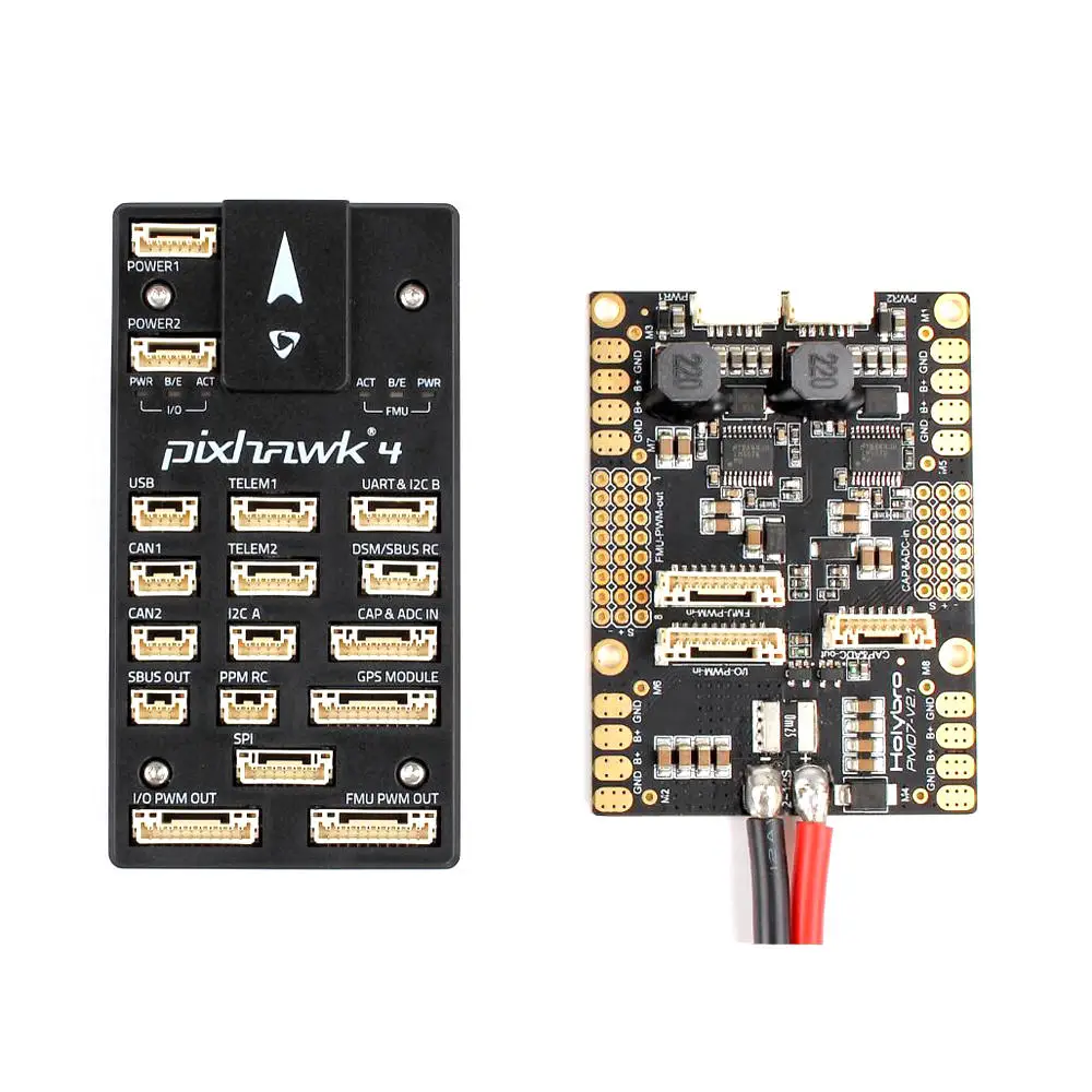 Holybro Pixhawk 4 Контроллер полета STM32F765 32 бит ARM w / PM07 управление питанием 5V UBEC выход