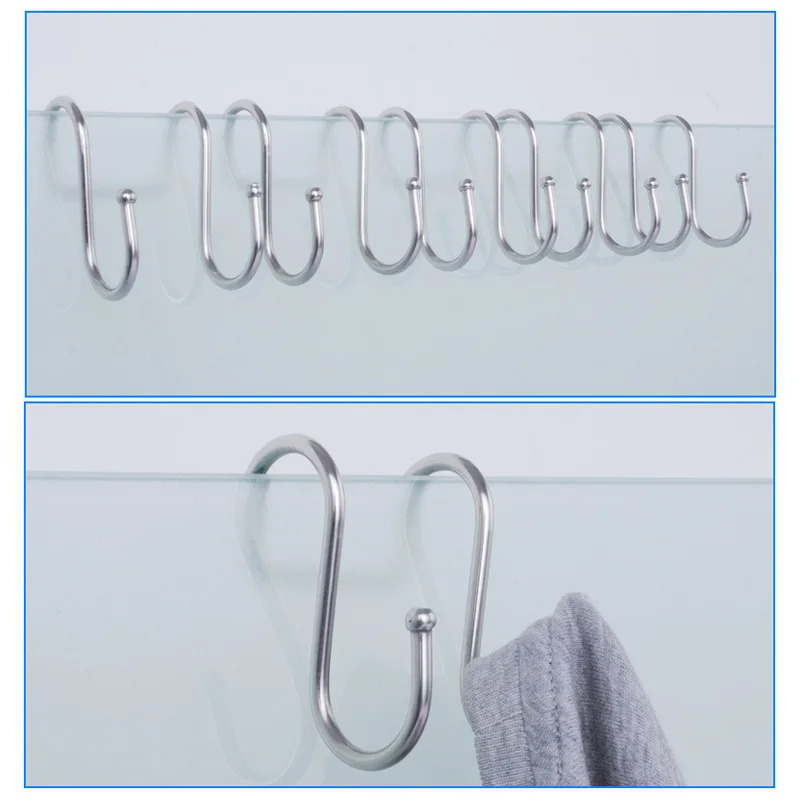 (8PCS) Double S Shape Hanging Hooks 304 Stainless Steel For Kitchen Pots And Pans Handbag Hanger | Дом и сад