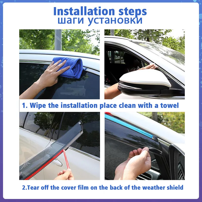 Window Visors Guard for BMW X5 F15 2014-2018 Visor Vent Cover Trim Awnings Shelters Protection Deflector Rain Rhield 4pcs | Автомобили и