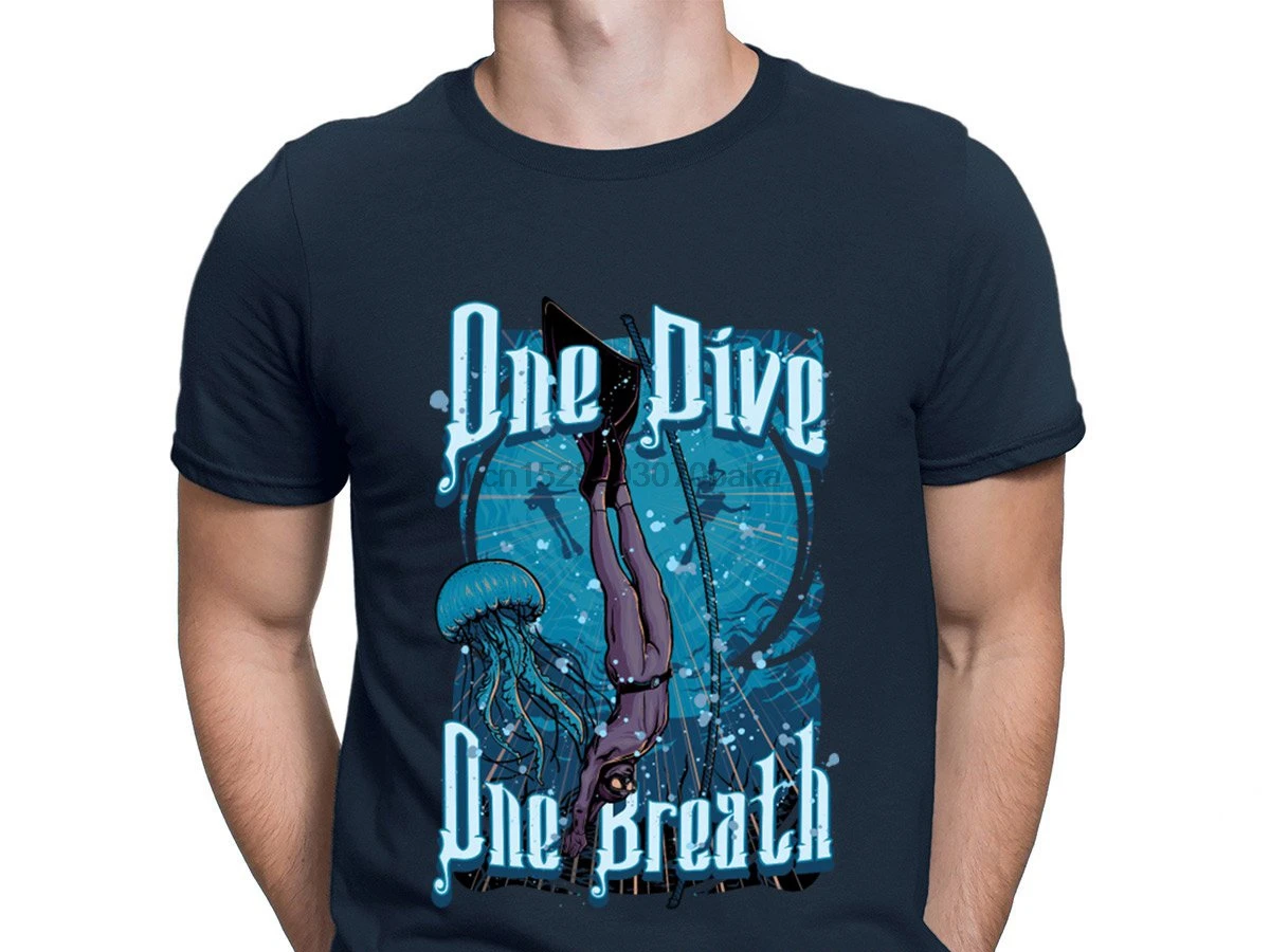 Футболки One Dive Breath Freediving новинка симпатичная Мужская футболка с коротким рукавом