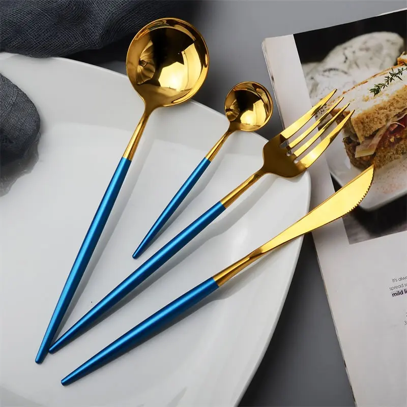 16Pcs Stainless Steel Dinner Set Spoon Fork Knife Dessert Coffee Wedding Party Tableware Kitchen luxury Cutlery | Дом и сад