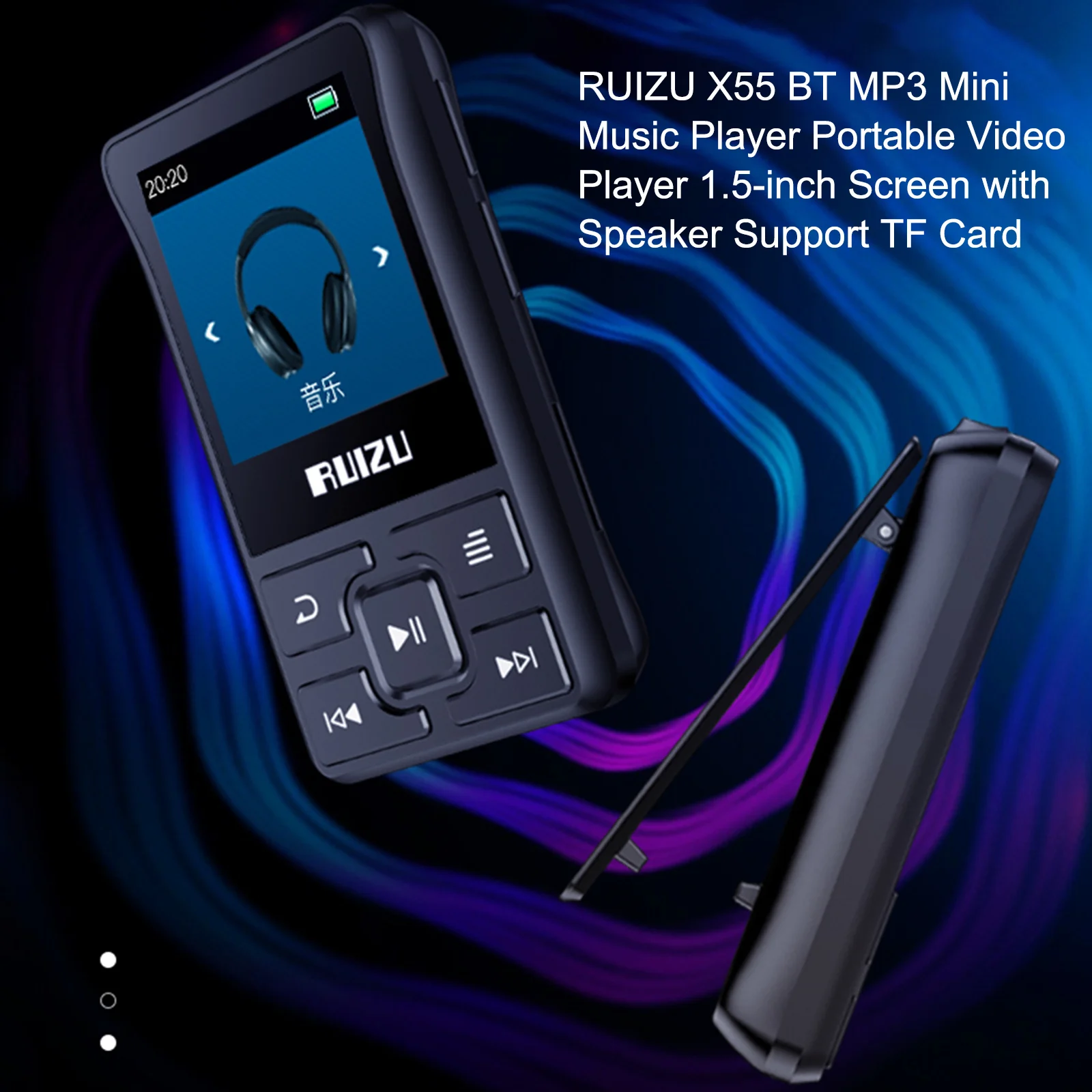 Портативный музыкальный видеоплеер RUIZU X55 BT MP3 мини плеер 1 5 дюйма с динамиком