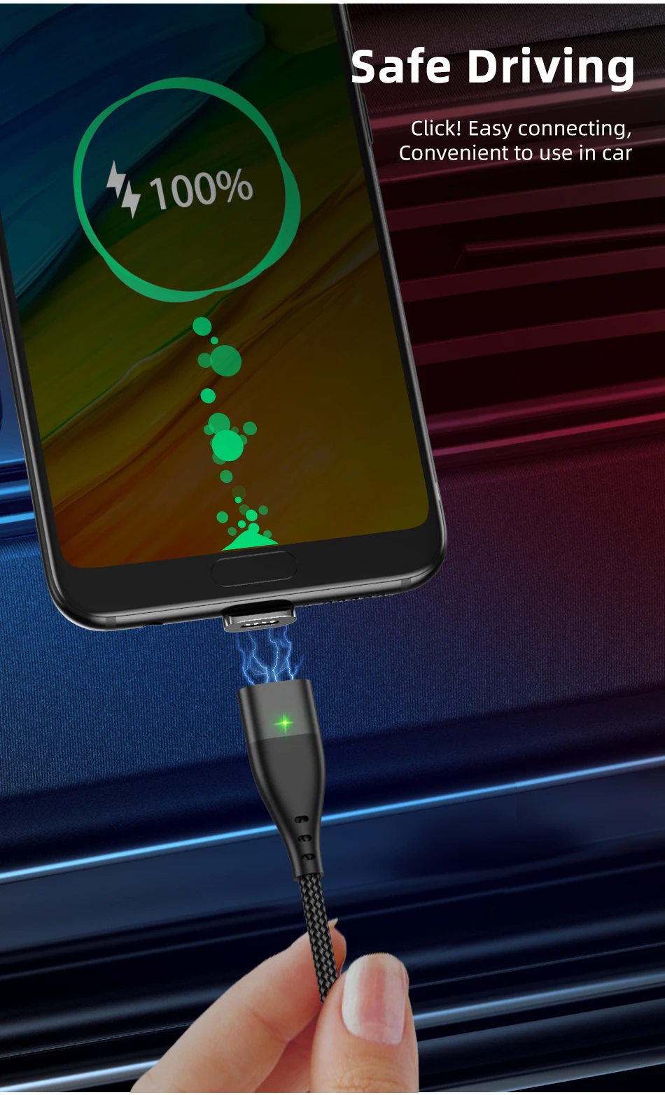 GTWIN 3A Магнитный USB кабель для быстрой зарядки Micro магнит type C шнур для samsung S10 S9 S8 разъем s7 s6 Зарядное устройство USB шнур