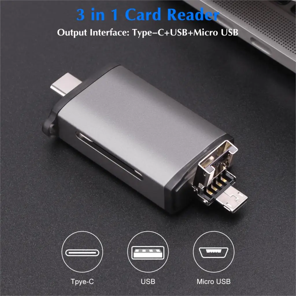 Кардридер GOOJODOQ Micro USB 2 0 Type C к SD TF адаптер Аксессуары OTG кардридер смарт карта