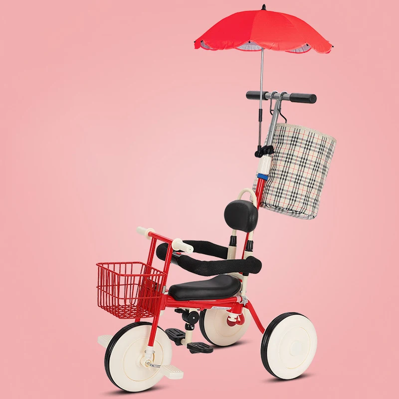 

2 In 1 Multifunctional Children Tricycle Baby Stroller Lightweight Baby Carriage Three Wheel Bikes Travelling Simple UmbrellaCar