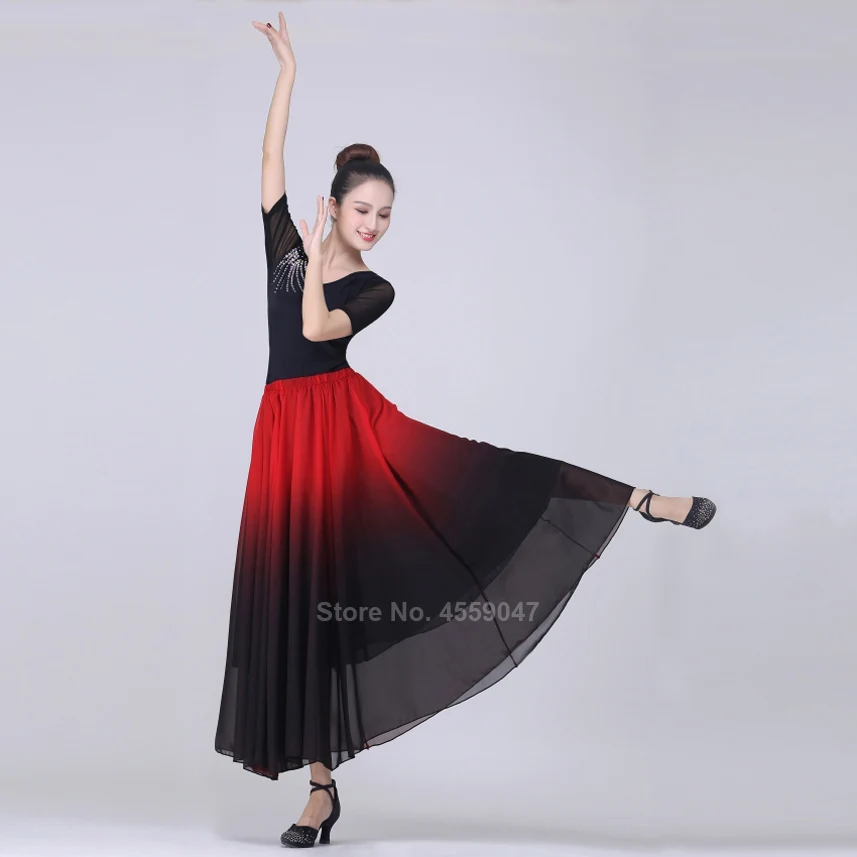 Испанская испанская юбка для фламенко женское прозрачное шифоновое градиентное