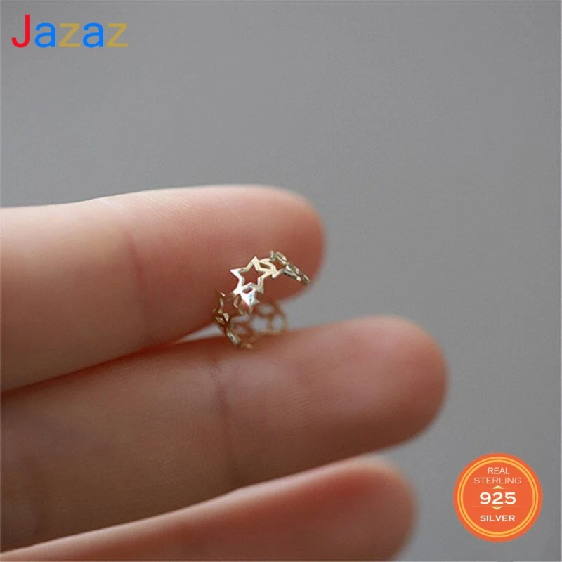 

Jazaz 925 Sterling Silver French Simple Hollow Star Ear Bone Clip Women No Pierced Punk Hip Hop Street Trend Jewelry D001742