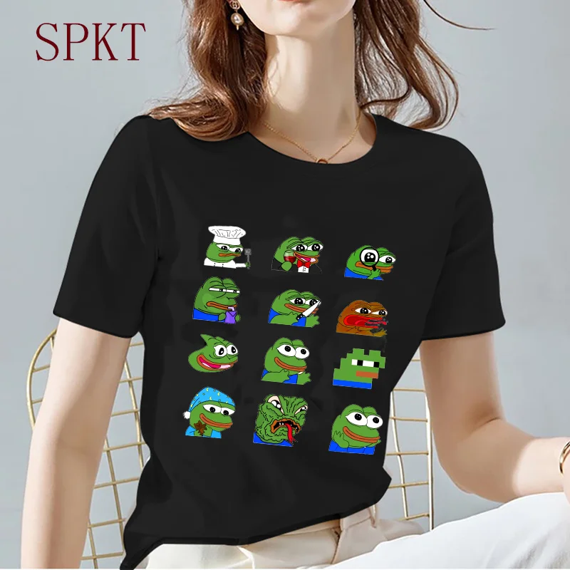 Кавайная Футболка с принтом на тему кремовы влюбленного лица унисекс черная