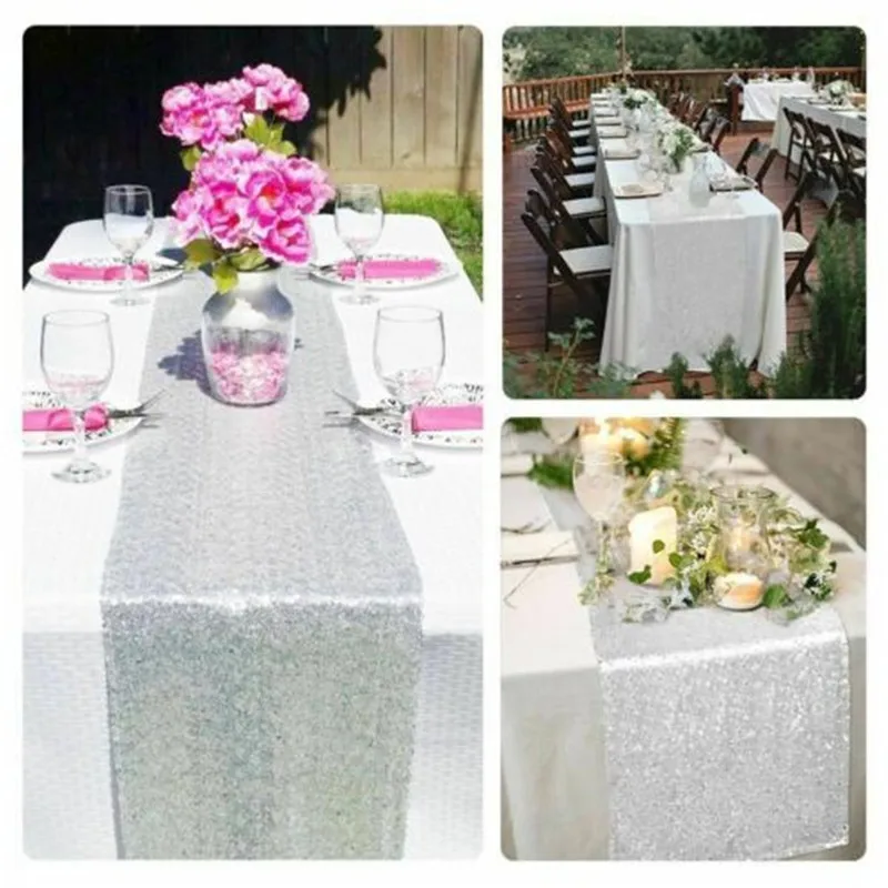 Блестящая настольная дорожка с блестками романтичное украшение для стола