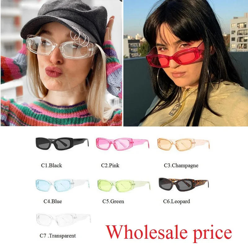 

Wholesale Fashion Womens Cat Eye Sunglasses Candy Glasses Small Face Sun Glasses Traveling Square Shades UV400 Bulk Wholesale