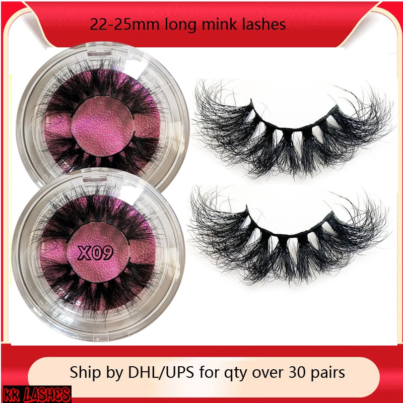 Круглая коробка 3D норковые ресницы оптом 5D 25 мм длинные толстые с упаковочной