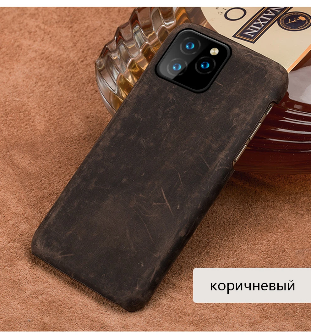 Подлинный подтягивающий кожаный чехол для телефона для iphone 11 11 Pro 11 Pro Max X XS XR XSMAX 6s 7 8 Plus 6 5 5S SE Plus Crazy чехол в виде лошади