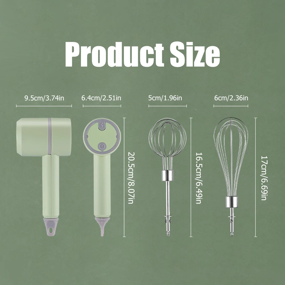 

Rechargeable Wireless Hand Mixer Egg Beater Milk Frother Electric Food Mixing Machine Electric Egg Beater Kitchen Banking Tool