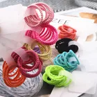 10 шт.лот, простая однотонная веревка для волос, для женщин и девочек, конфетный цвет, держатель для конского хвоста, Резиновая лента, украшение для волос, модный эластичный круг для волос