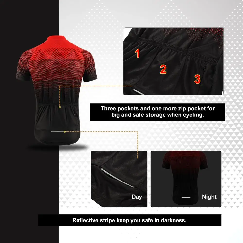 Мужская футболка BERGRISAR быстросохнущая с коротким рукавом для езды на велосипеде