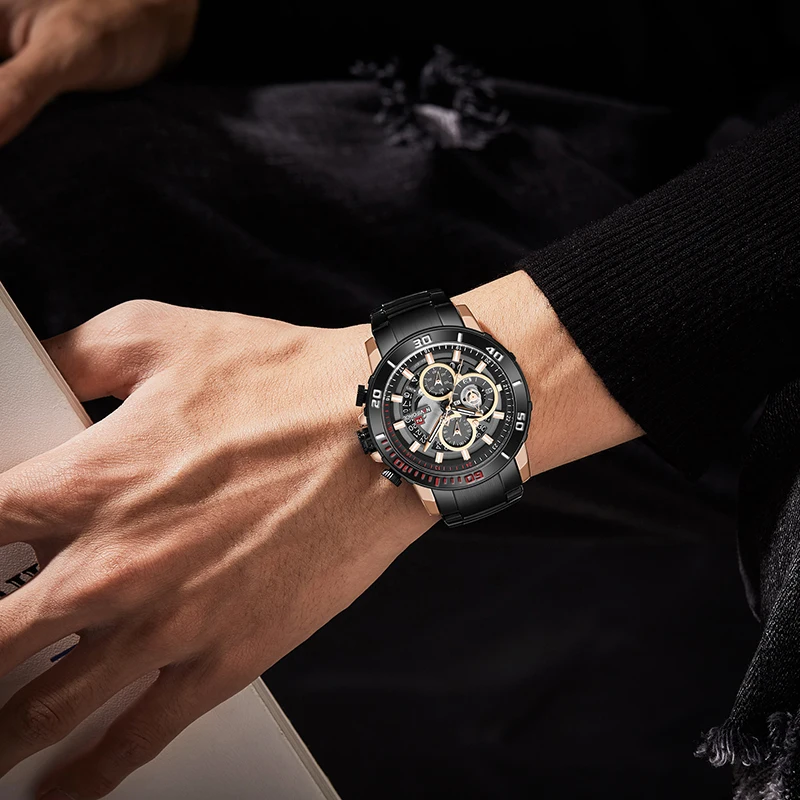 

New NAVIFORCE Watches Men Top Brand Luxury Military Quartz Watch Chronograph Stainless Steel Waterproof Clock Relogio Masculino