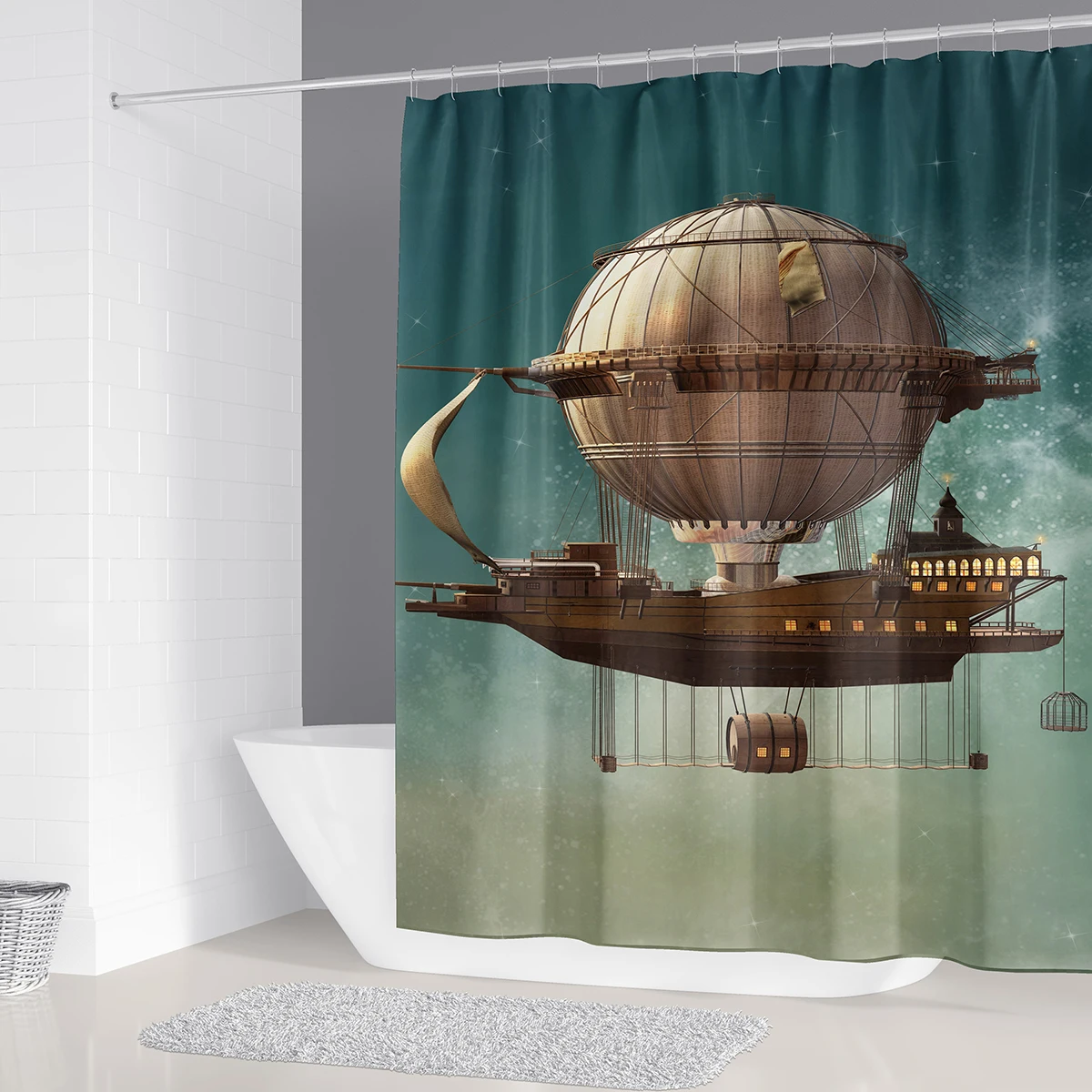 Воздушные шары воздушный корабль космический занавеска для душа из полиэстера