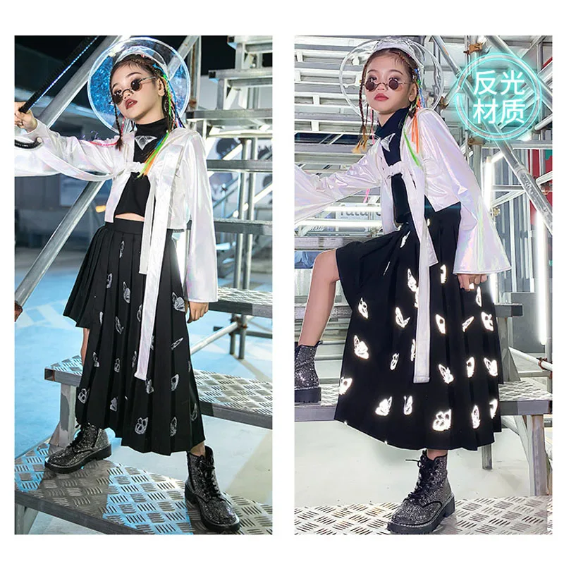 

2021 Girls Model Catwalk Stage Costumes Autumn/Winter Kids Jazz/Hip Hop/Street Dance Performance Clothing Festival Outfits