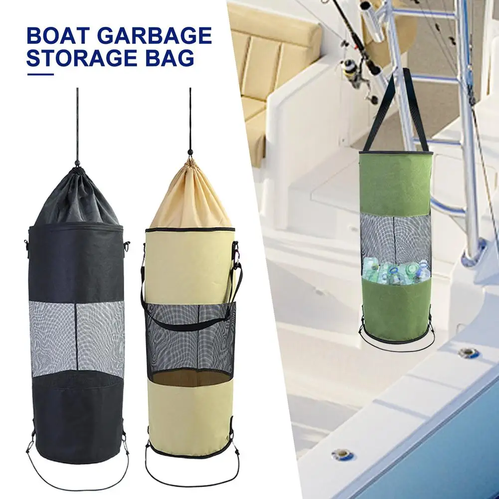 

Large Capacity Boat Trash Bag Large Mesh Boat Kayak Camper Garbage Container For Outdoor Beach Boat Cleaning Accessories