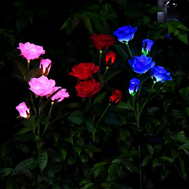 

LED Solar Simulation Rose Flower Light Home Decorative Flower Lights Garden Decoration Lawn Lamp Waterproof Landscape Rose Light