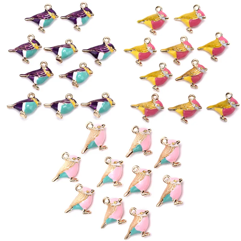

10 шт. 3D милая птица Эмаль Подвески Разъем ожерелье браслет DIY Ювелирные изделия Аксессуары для женщин изготовление бусин и ювелирных издели...