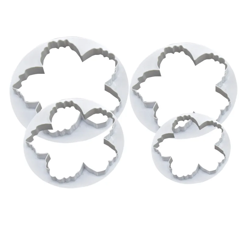 Инструменты для выпечки 4 шт Пион цветок помадка торт печать прессформы резки