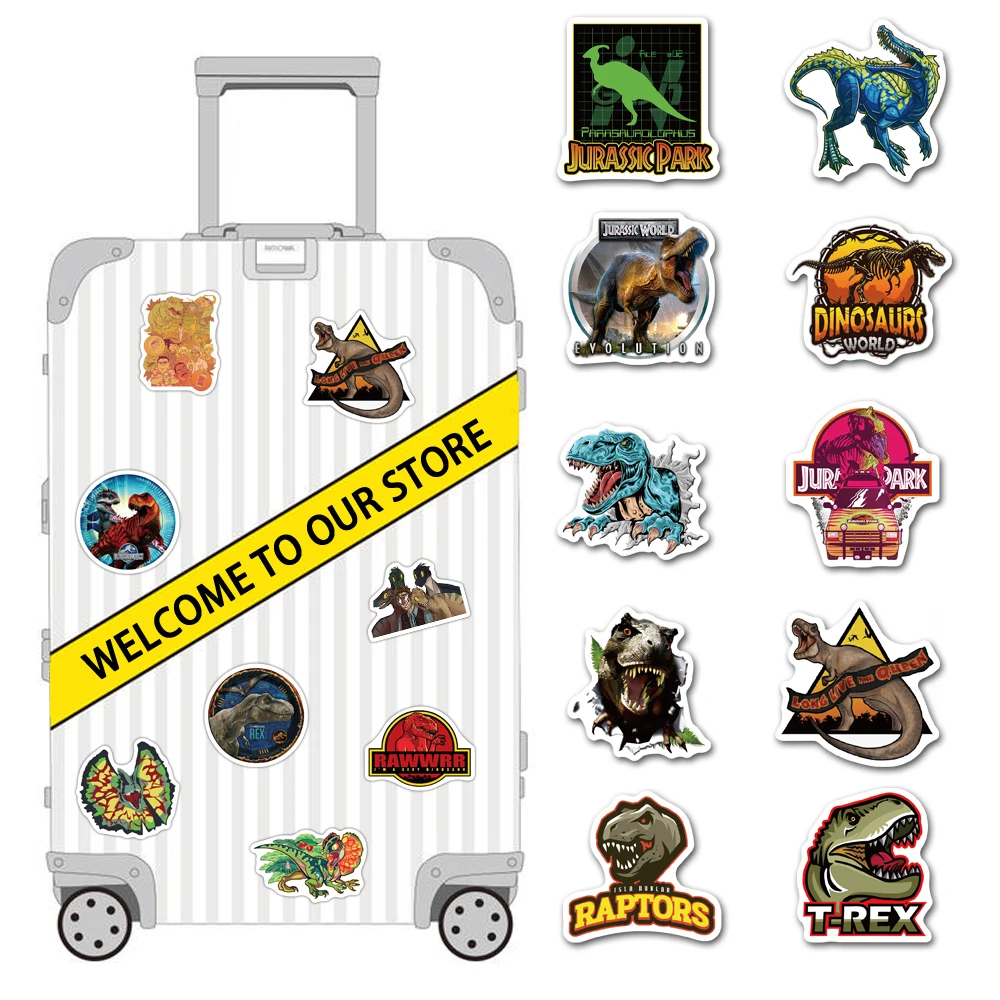100PCS/Pack Jurassic Park dinosaur Stickers DIY Mobile Phone Case Suitcase Skateboard Graffiti Stickers Children's Toys images - 6