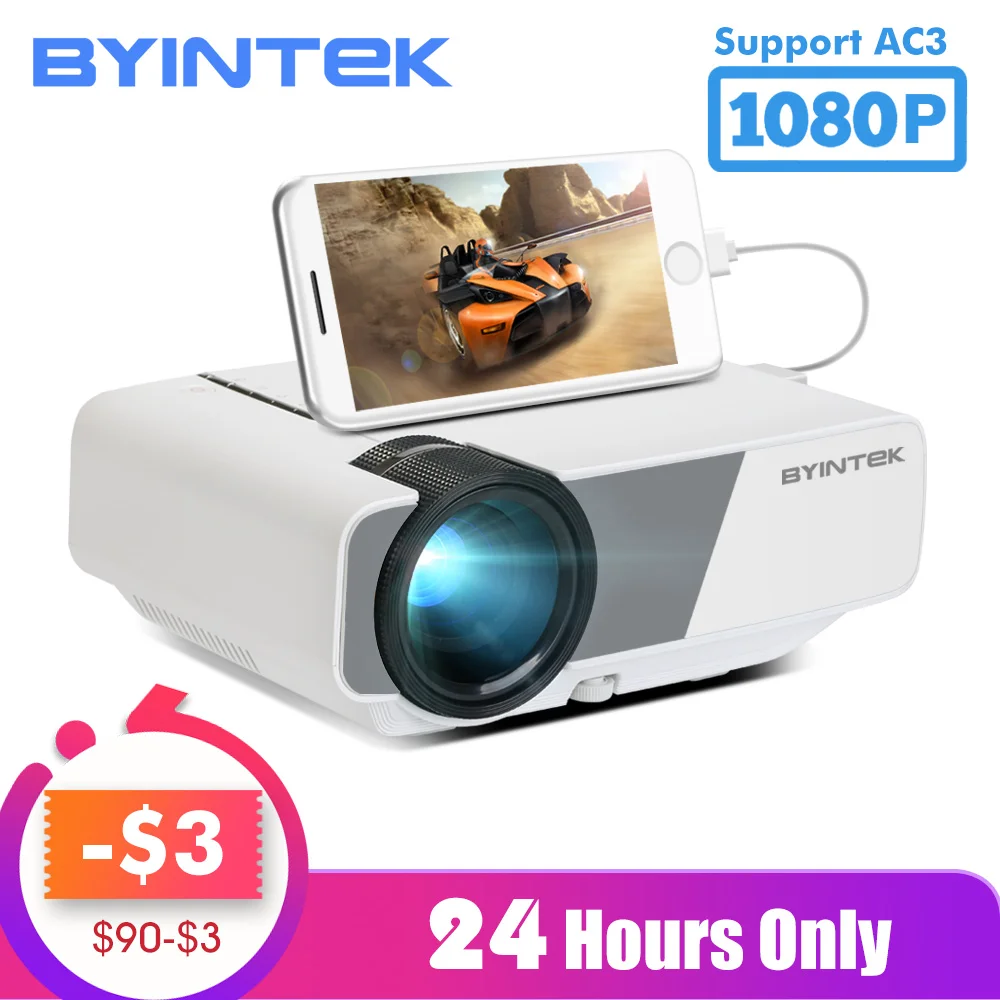 BYINTEK SKY K1/K1plus светодиодный портативный домашний кинотеатр HD мини-проектор(опционально проводной синхронизация дисплей для Iphone Ipad телефон планшет