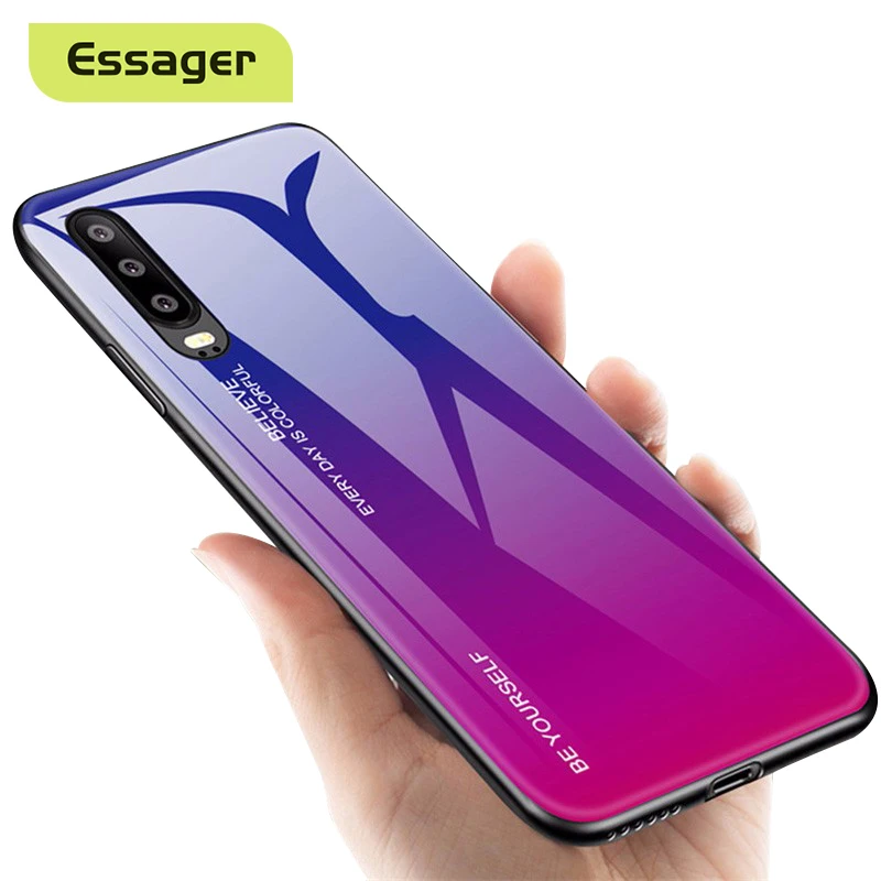 Чехол для телефона из закаленного стекла с градиентом Huawei Mate 20 P30 P20 Pro Lite задняя