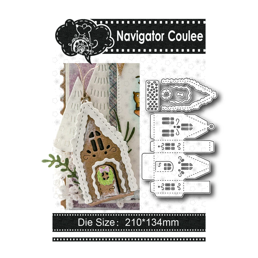 Metal cutting molds Ginger Bread house Small house Died for novice scrapbooks Die cutting molds Crop stamps and molds 2021 new