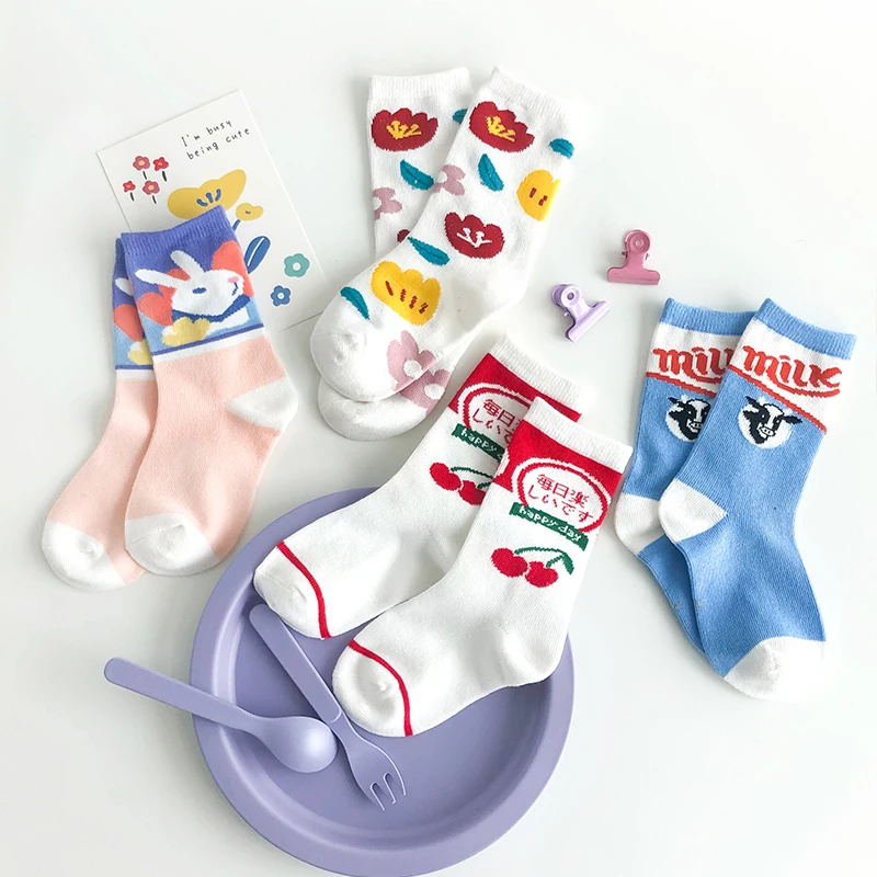 

Only My Foot Fashion Girls Socks Winter Cotton Sweet Style Autumn Popular Kids Personality Teens Children's Socks 4Pairs/Lot