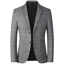 Thoshine – blazer à rayures pour homme, vêtement d'extérieur décontracté, de haute qualité, collection printemps automne  (4)
