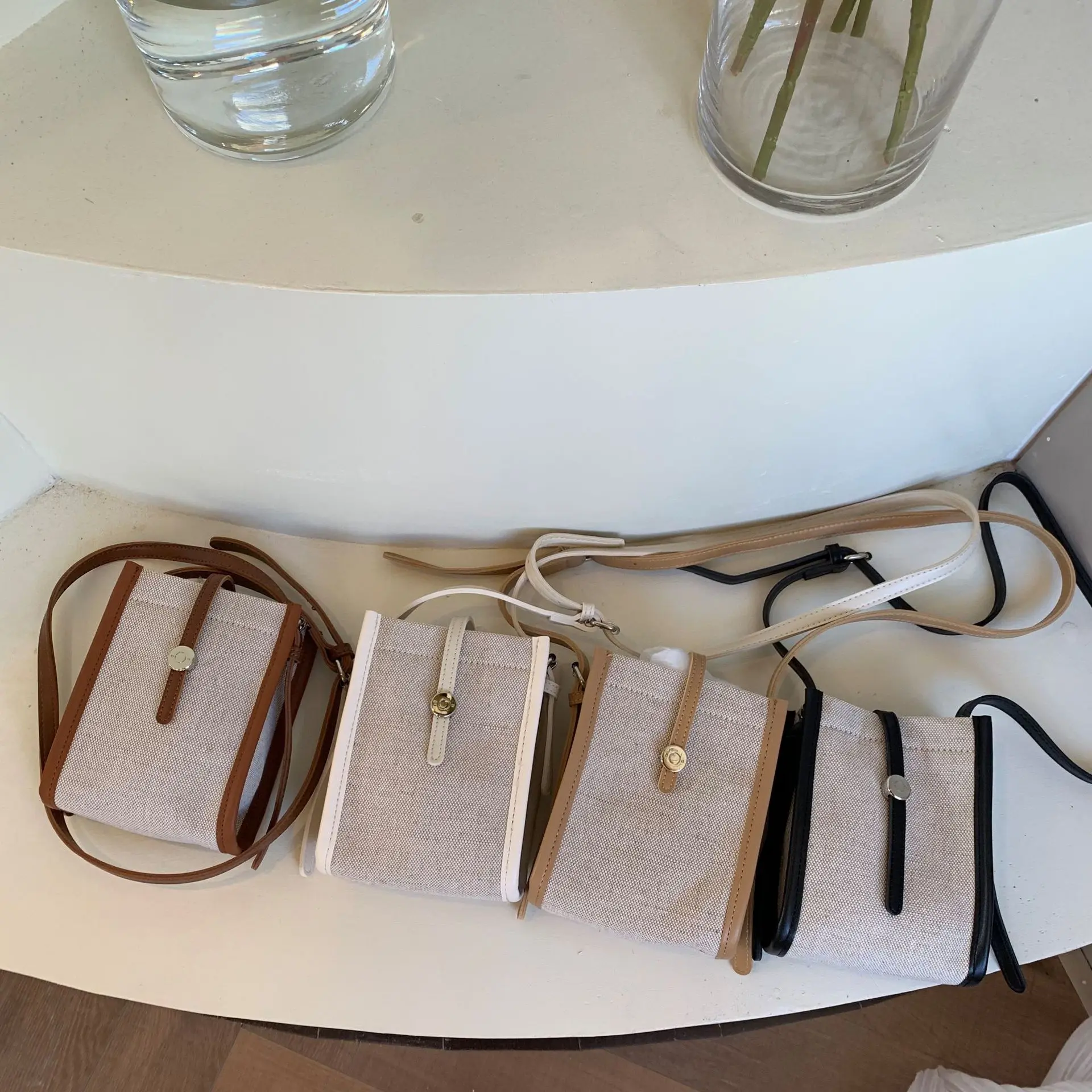 Мини-сумка новые холщовые женские сумки простая модная Маленькая женская сумка