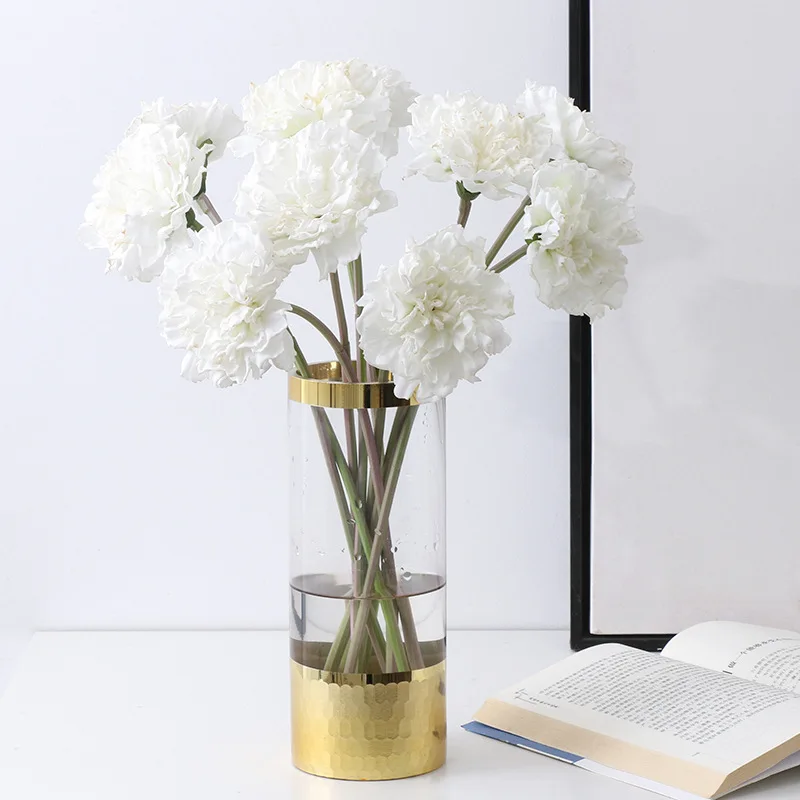 

10pcs Real Touch Silk Carnation Branch Simulation Fake Artificial Flowers Party Decor Teachers Mothers' Day Gift Flower Bouquet