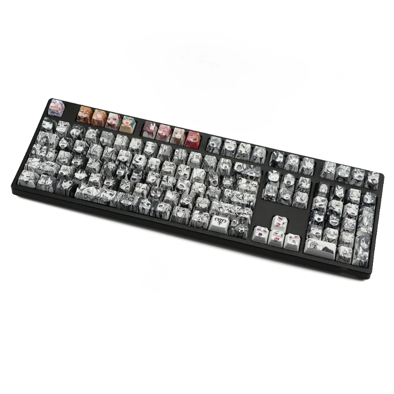 PBT 108 key Ahegao Keycap Dye Sublimation OEM Profile Japanese Anime For Cherry Gateron Kailh switch Mechanical Keyboard | Компьютеры и