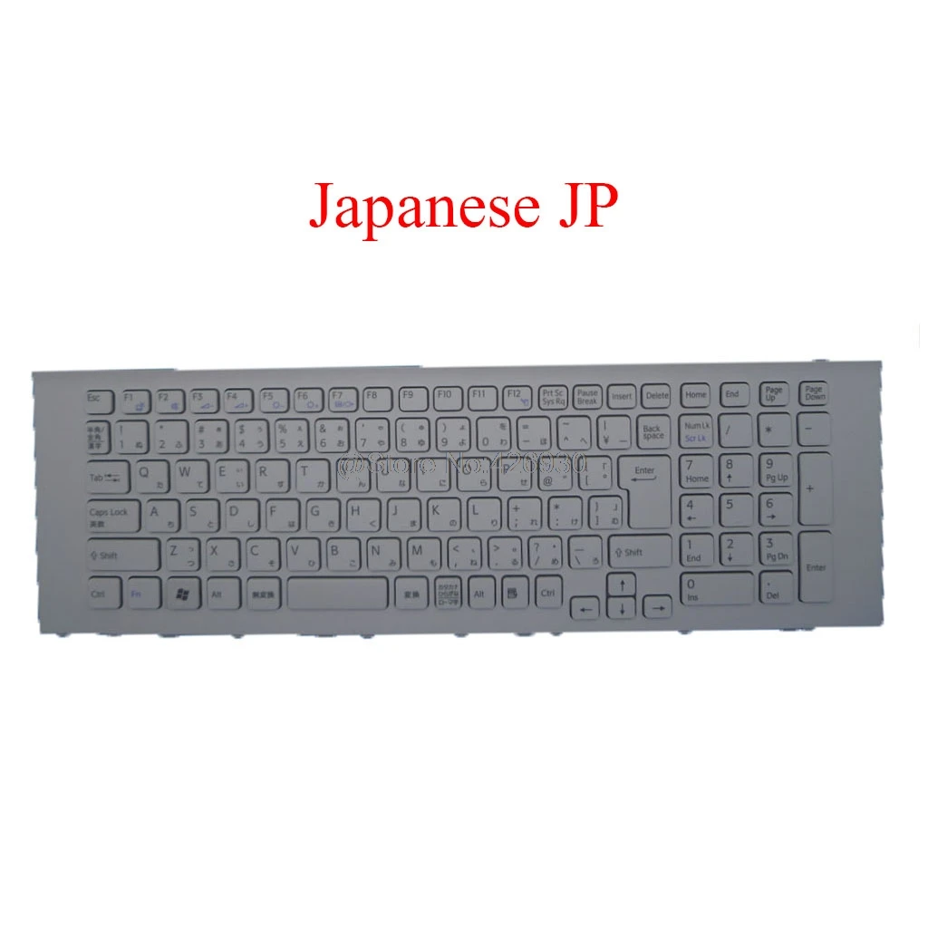 

Клавиатура для ноутбука JP для SONY, для VAIO, VPCEJ2AJ, VPCEJ3AJ 148972611, AEHK2J00020, V116646H, JP, японский, белый