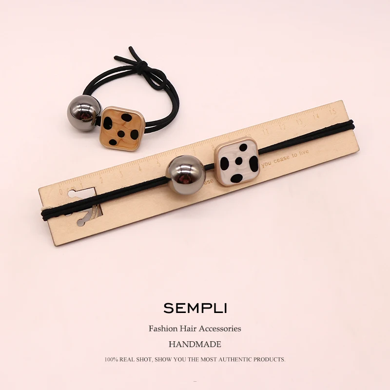 Sempli высококачественные квадратные эластичные резинки для волос из сплава женщин