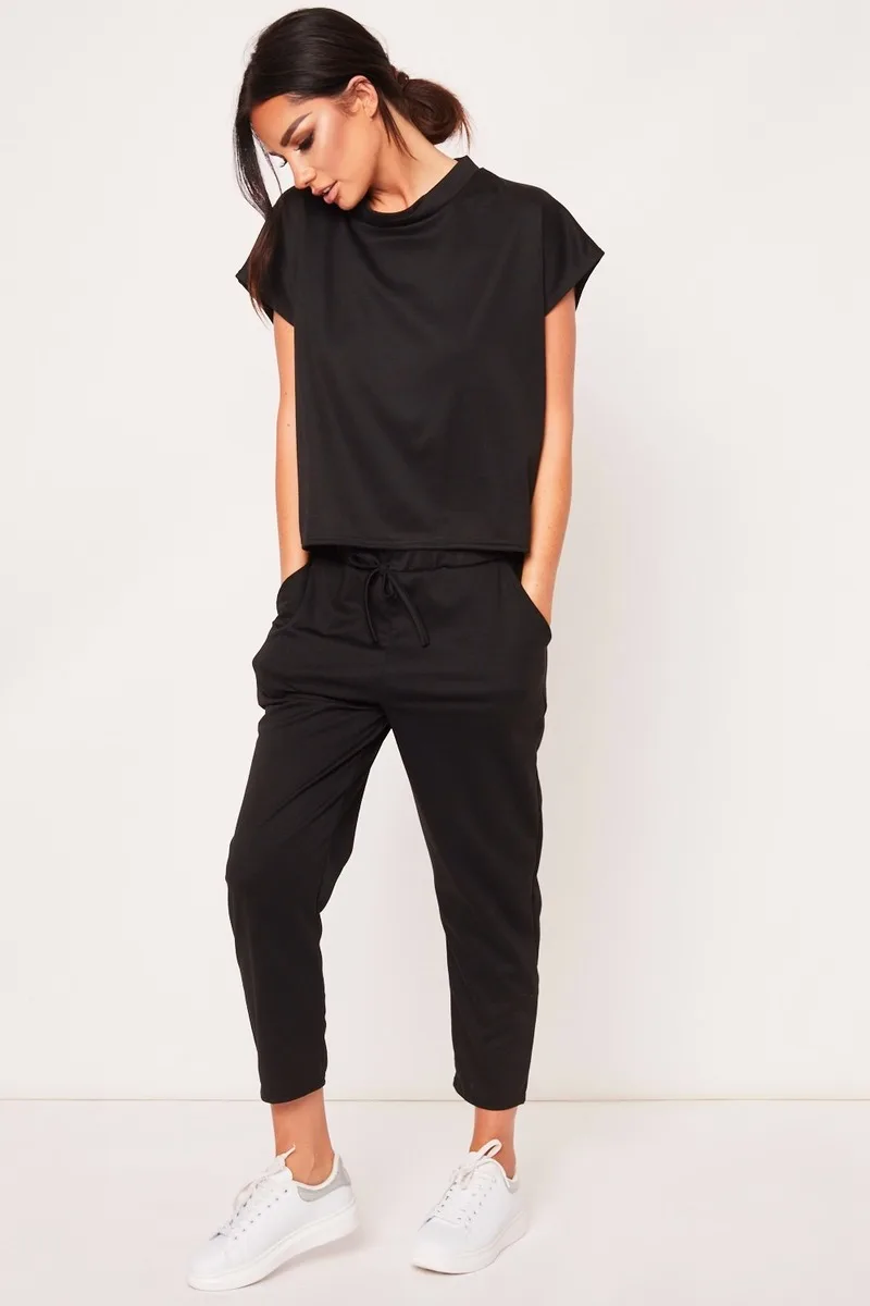 Женский спортивный костюм KALENMOS из 2 предметов летний для бега однотонный свитшот