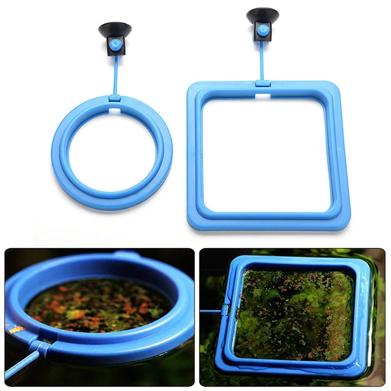 

Aquarium Fish Tank Square/Circle Ring Feeder Feeding Station Float Floating Food D7WE