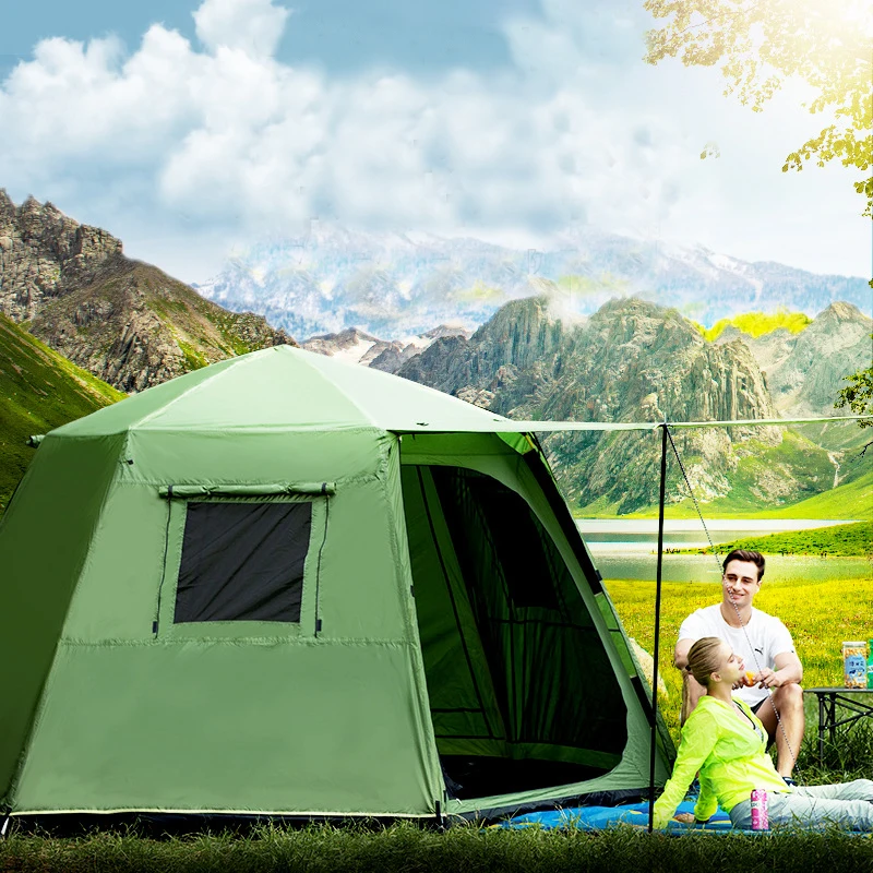 

6-8 Person High Quality Ultralarge Double Layer Automatic Outdoor Camping Tent With Rain Cover With Snow Skirt Carpas De Camping
