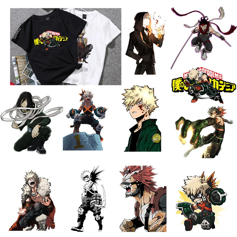 Термоклейкая наклейка с надписью на тему аниме Shouting Boy нашивки Моя геройская