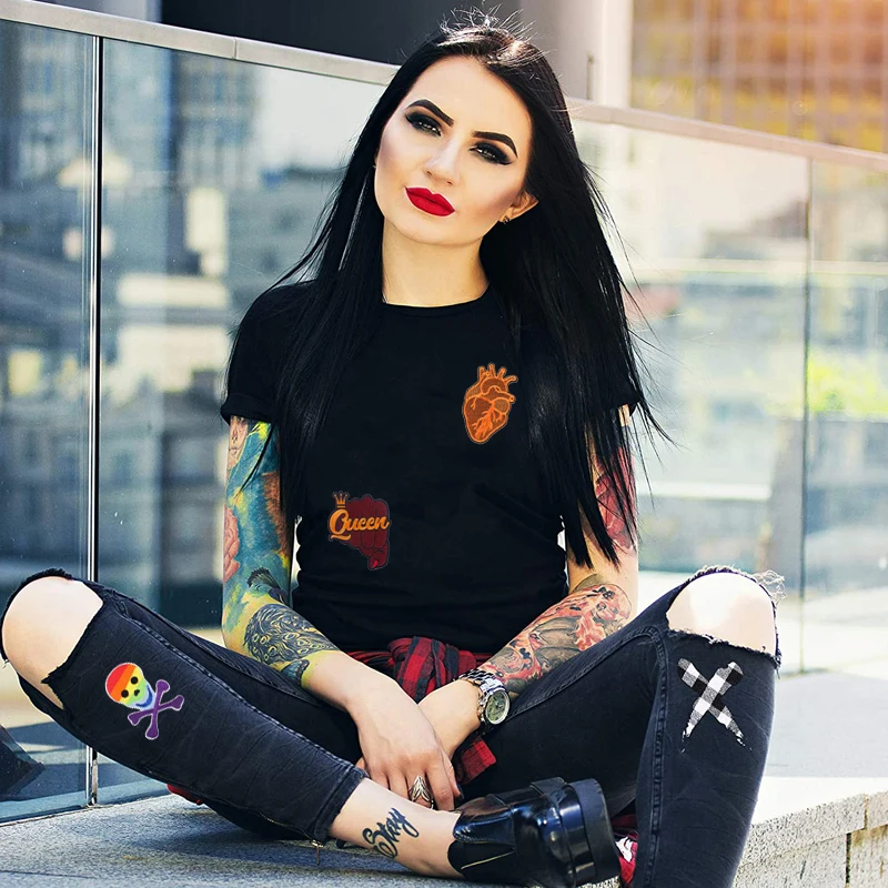 2 шт./лот вышитые нашивки в стиле панк-хиппи-рок для одежды металлические