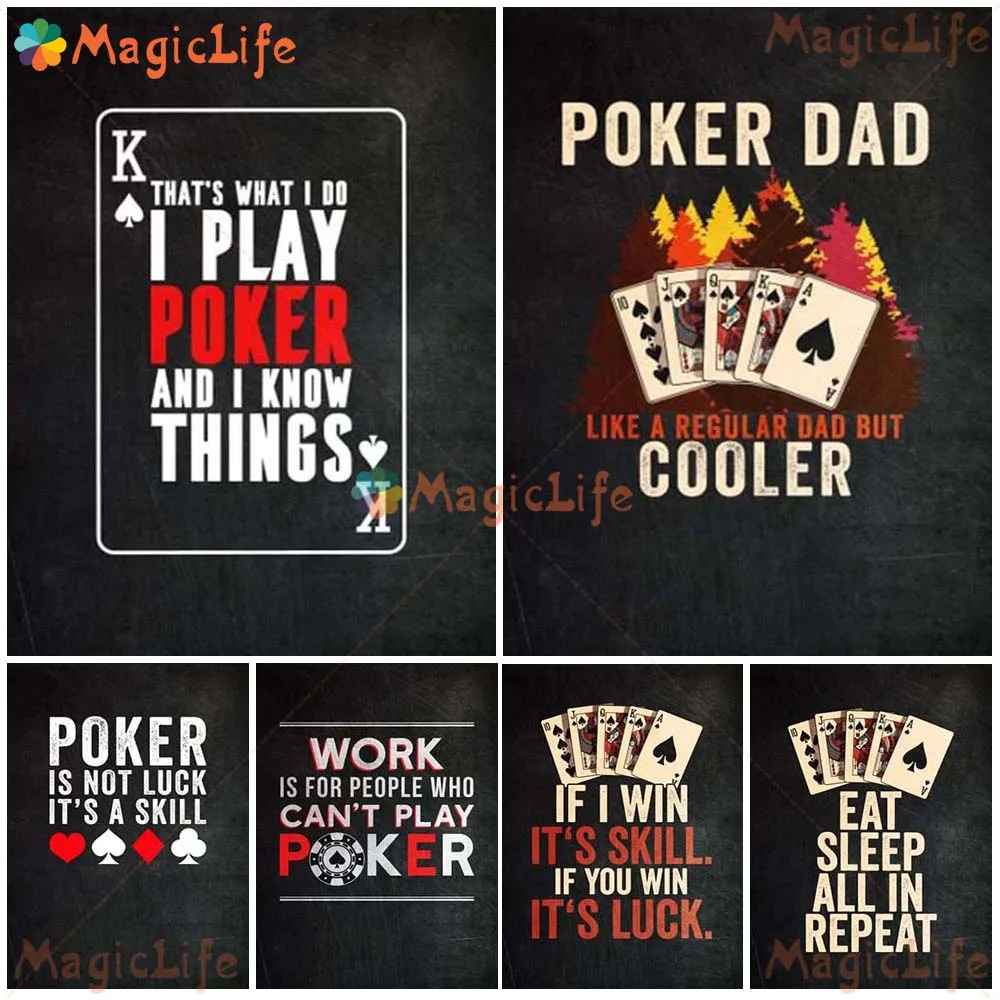

Vintage King Queen Poker Inspirational Quotes Wall Pictures For Living Room Nordic Poster Wall Art Canvas Painting Unframed
