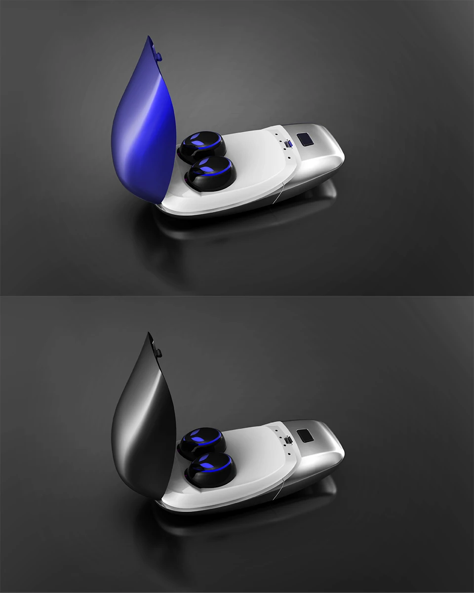 TWS Беспроводная bluetooth-гарнитура 5,0 Стерео шумоподавление игровая гарнитура, IPX7 водонепроницаемый умный сенсорный отпечаток пальца