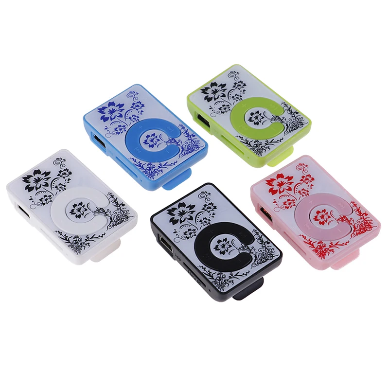 1 шт. портативный мини клип цветочный узор MP3 плеер музыкальный медиа Поддержка